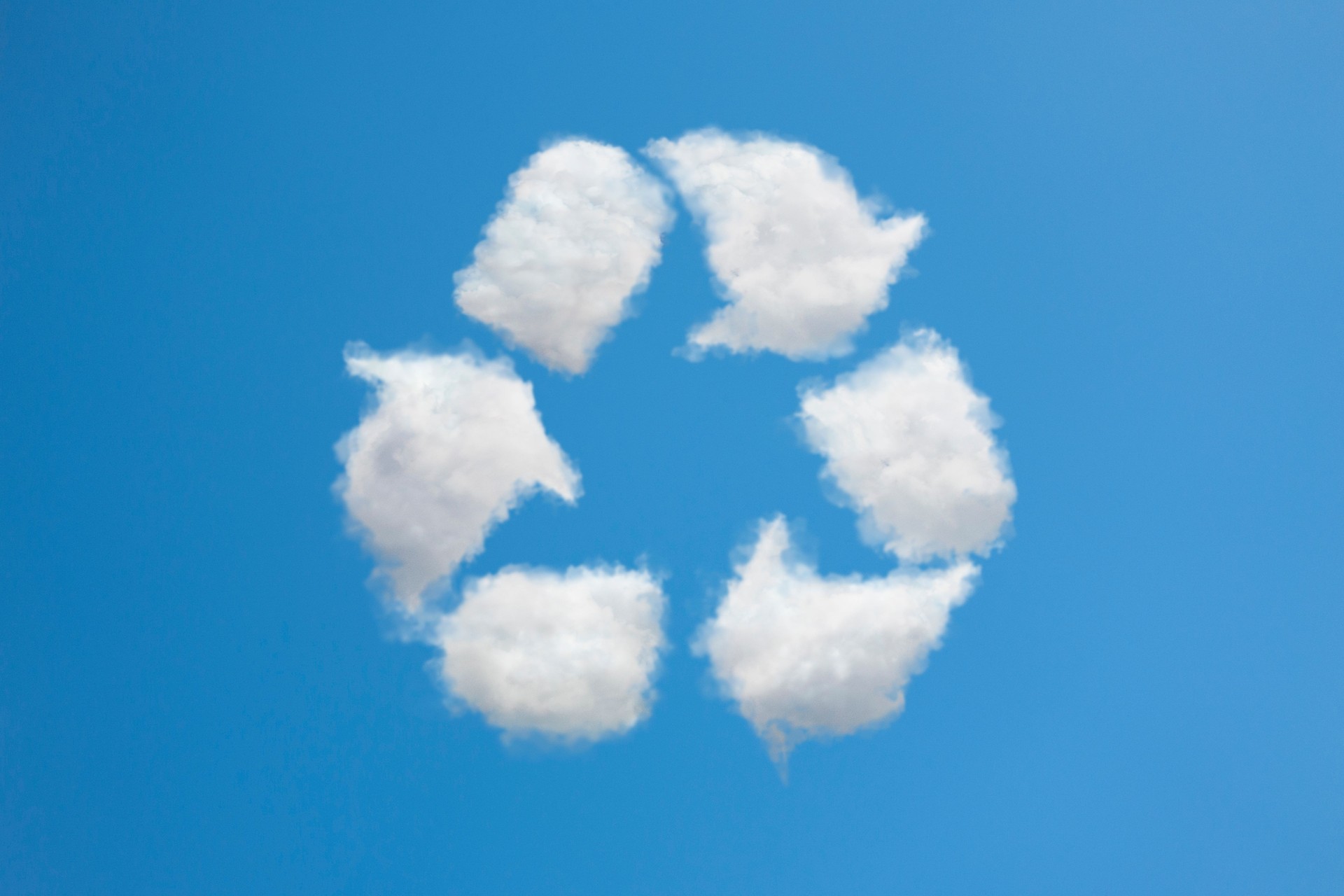 Recycling Symbol Shaped by Cloud in the Sky