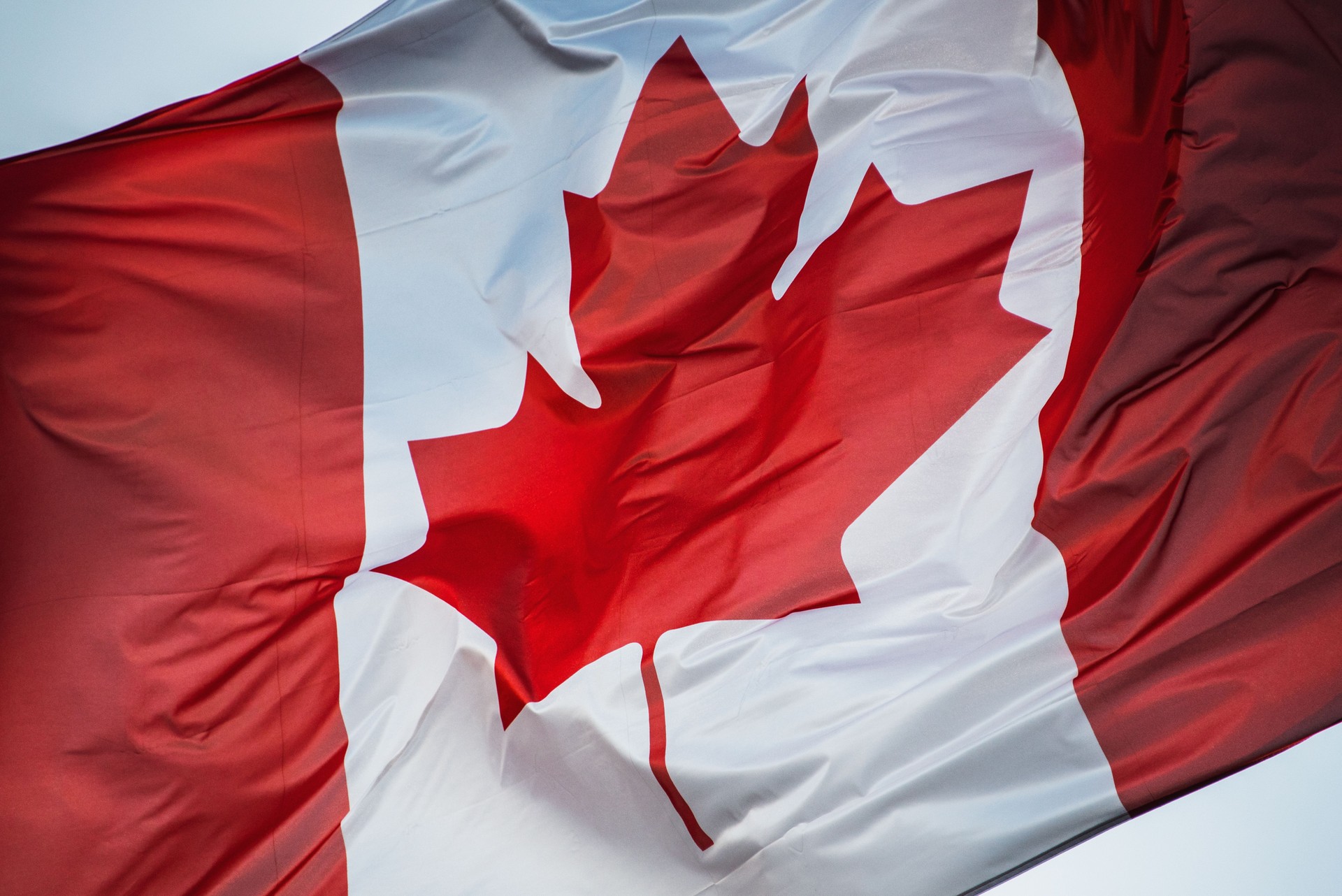 Waving Canadian flag
