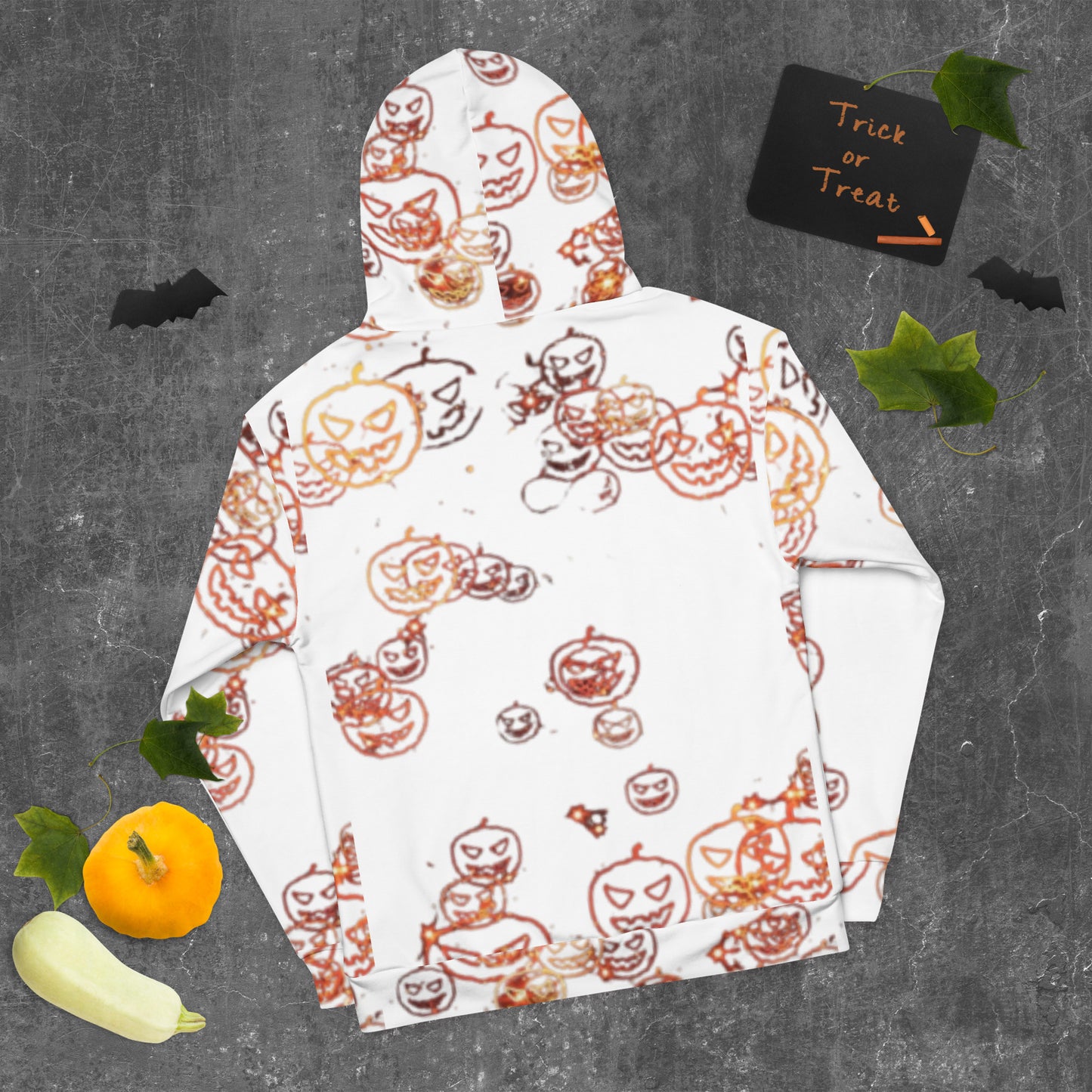 White Jack O Lantern hoodie