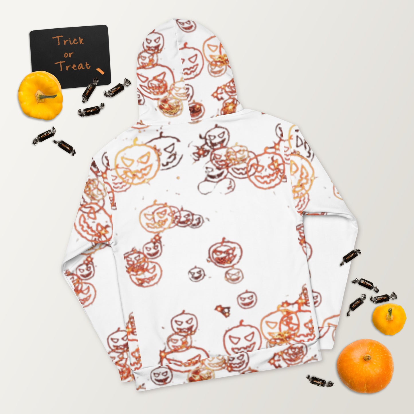 White Jack O Lantern hoodie