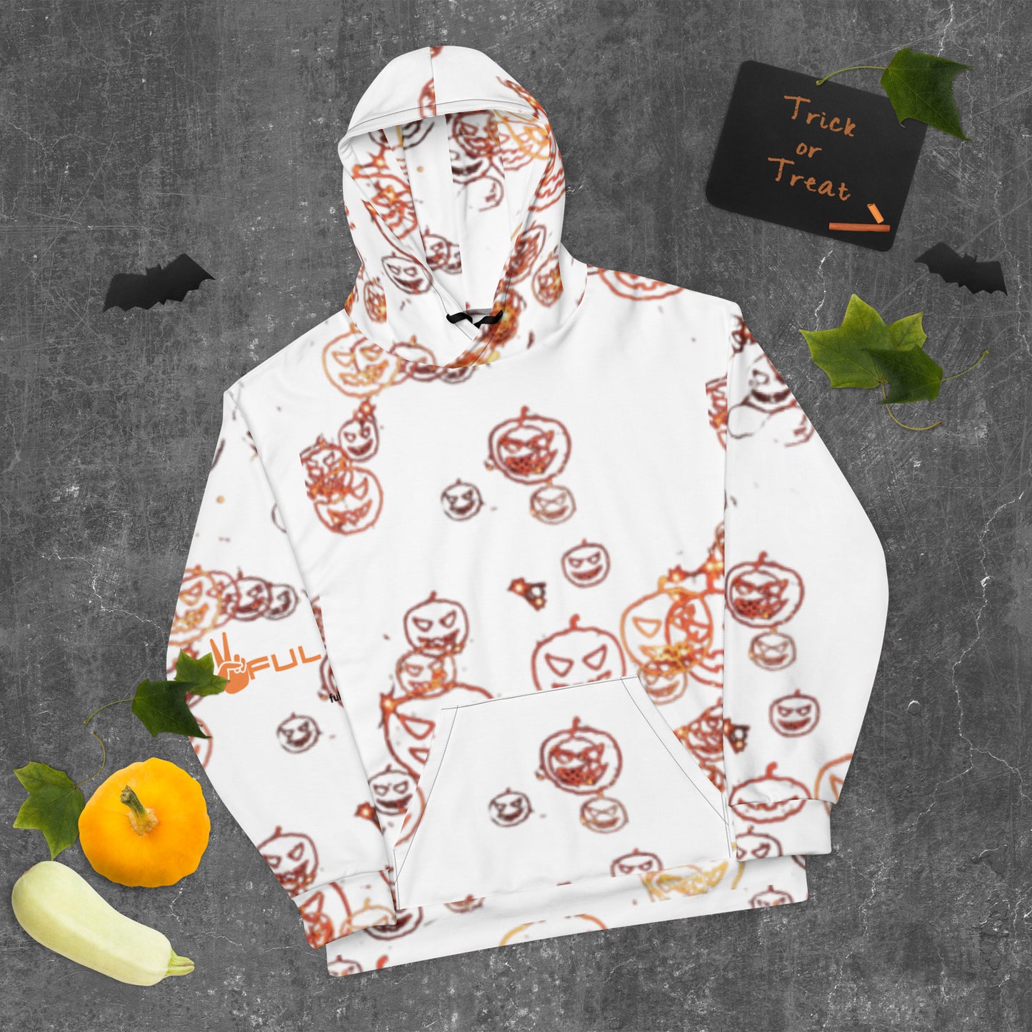 White Jack O Lantern hoodie