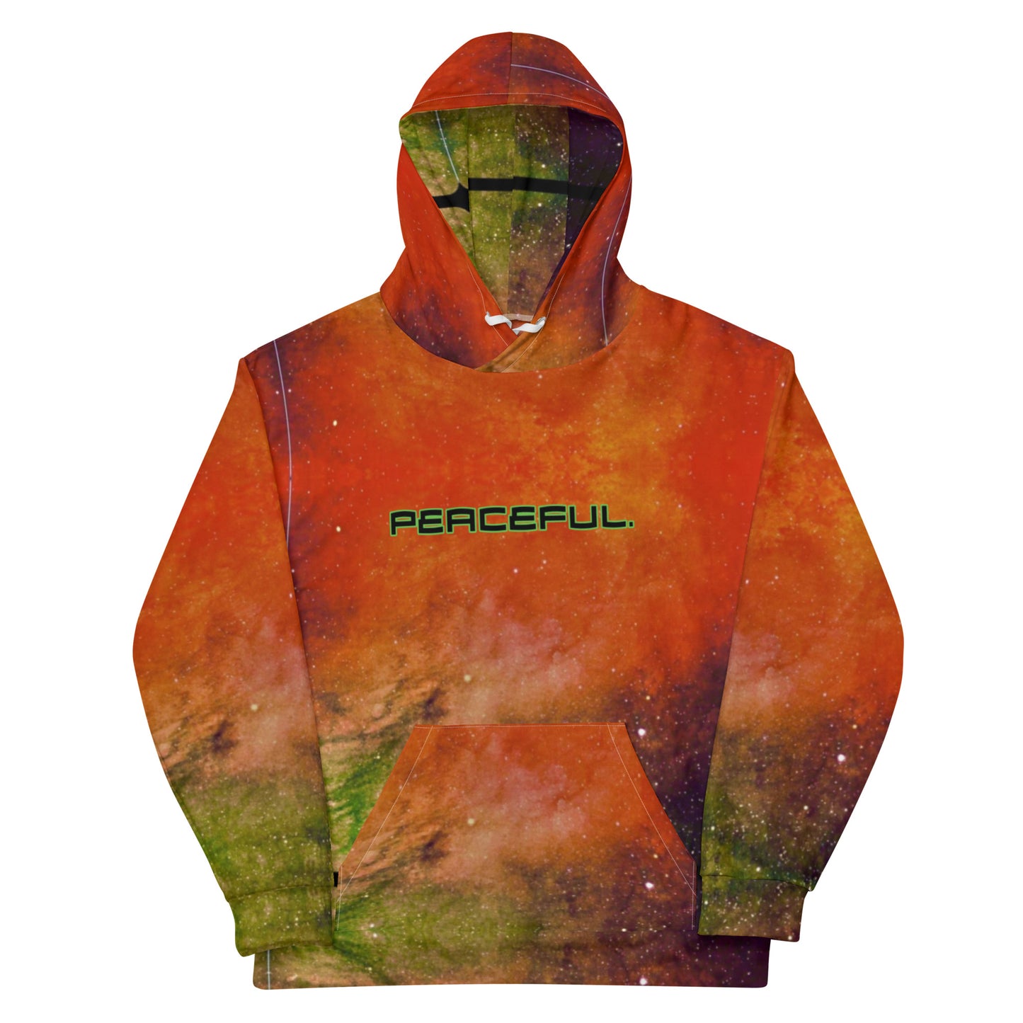 Unisex Peaceful Green Orange Astro Hoodie