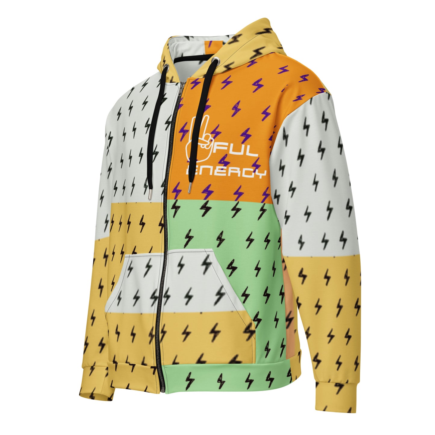 Multicolored Peaceful Energy Unisex zip hoodie