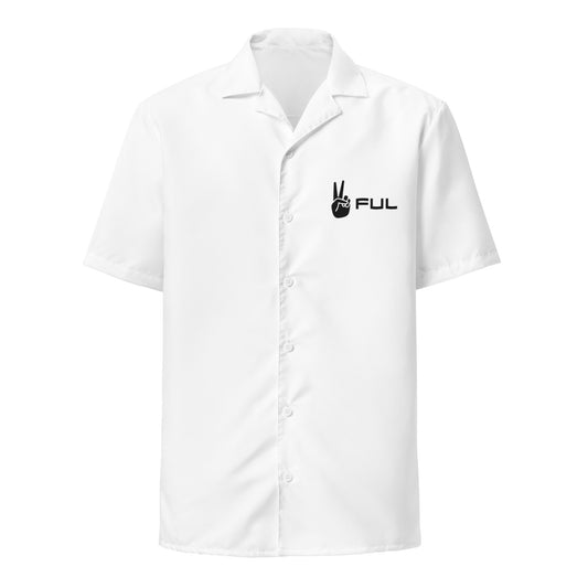 Unisex White and Black button shirt