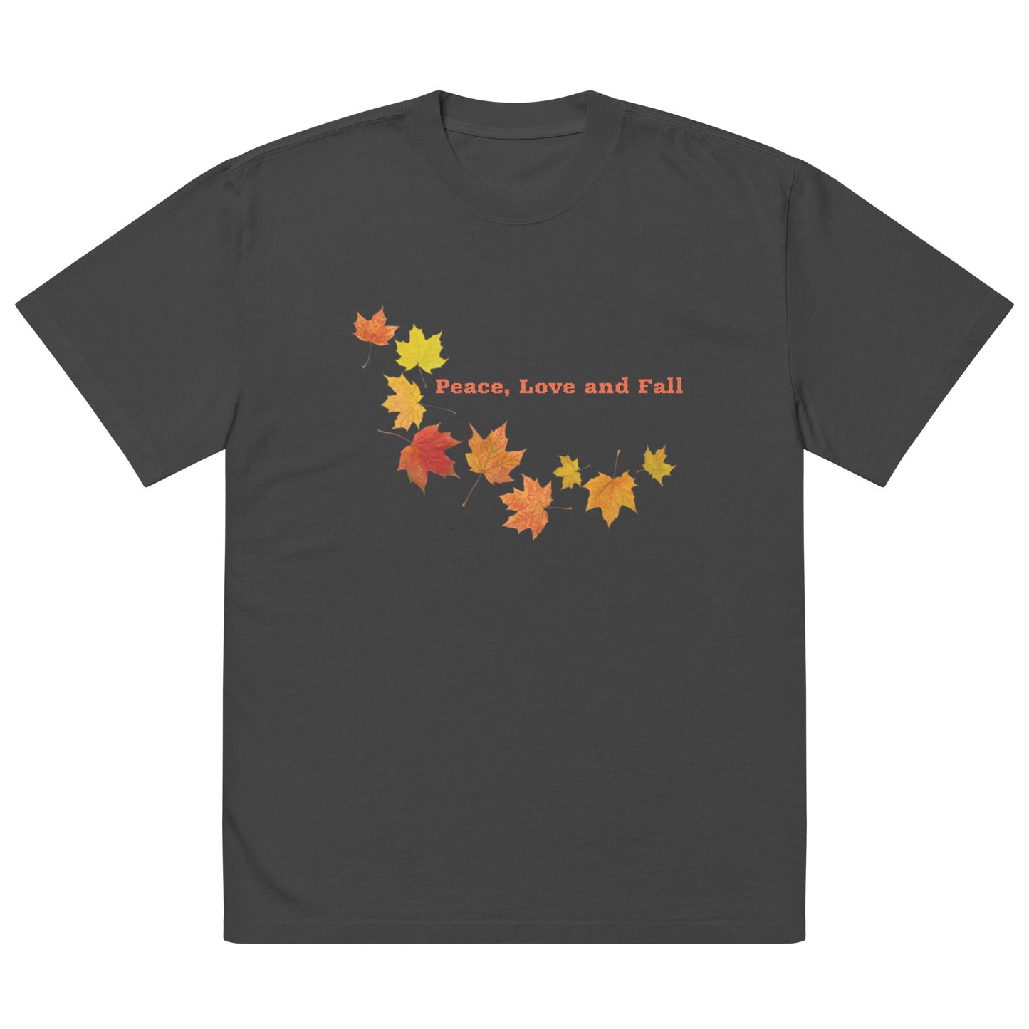 Oversized Peace Love and Fall faded t-shirt