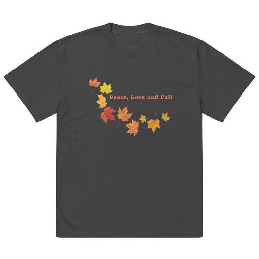 Oversized Peace Love and Fall faded t-shirt