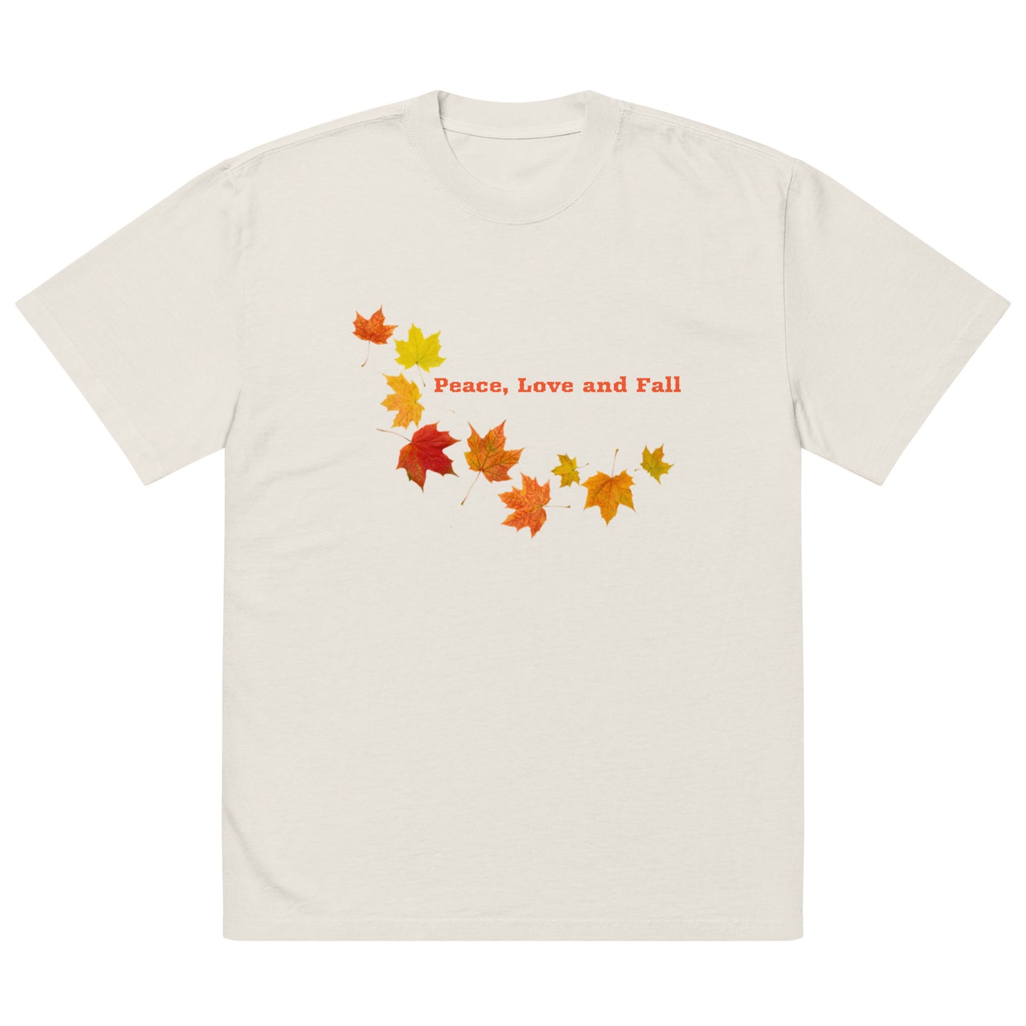 Oversized Peace Love and Fall faded t-shirt