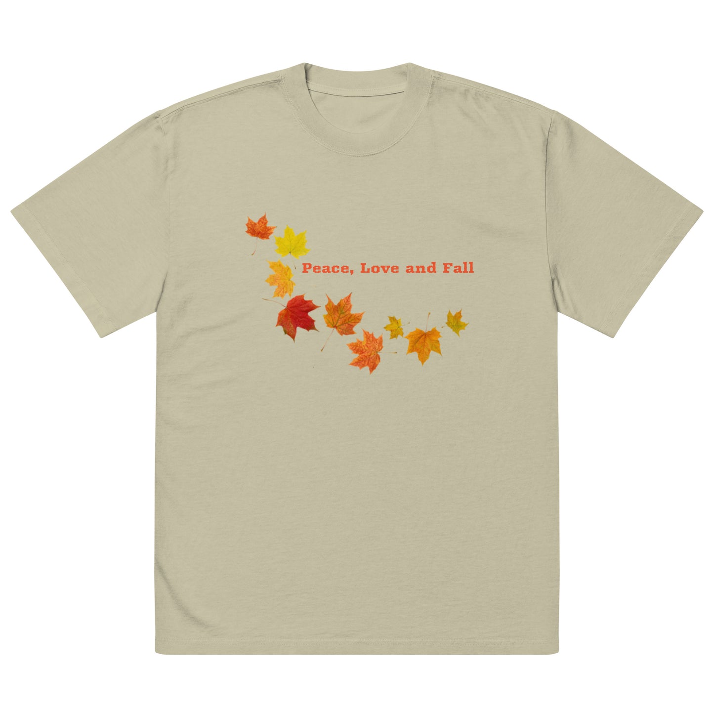 Oversized Peace Love and Fall faded t-shirt