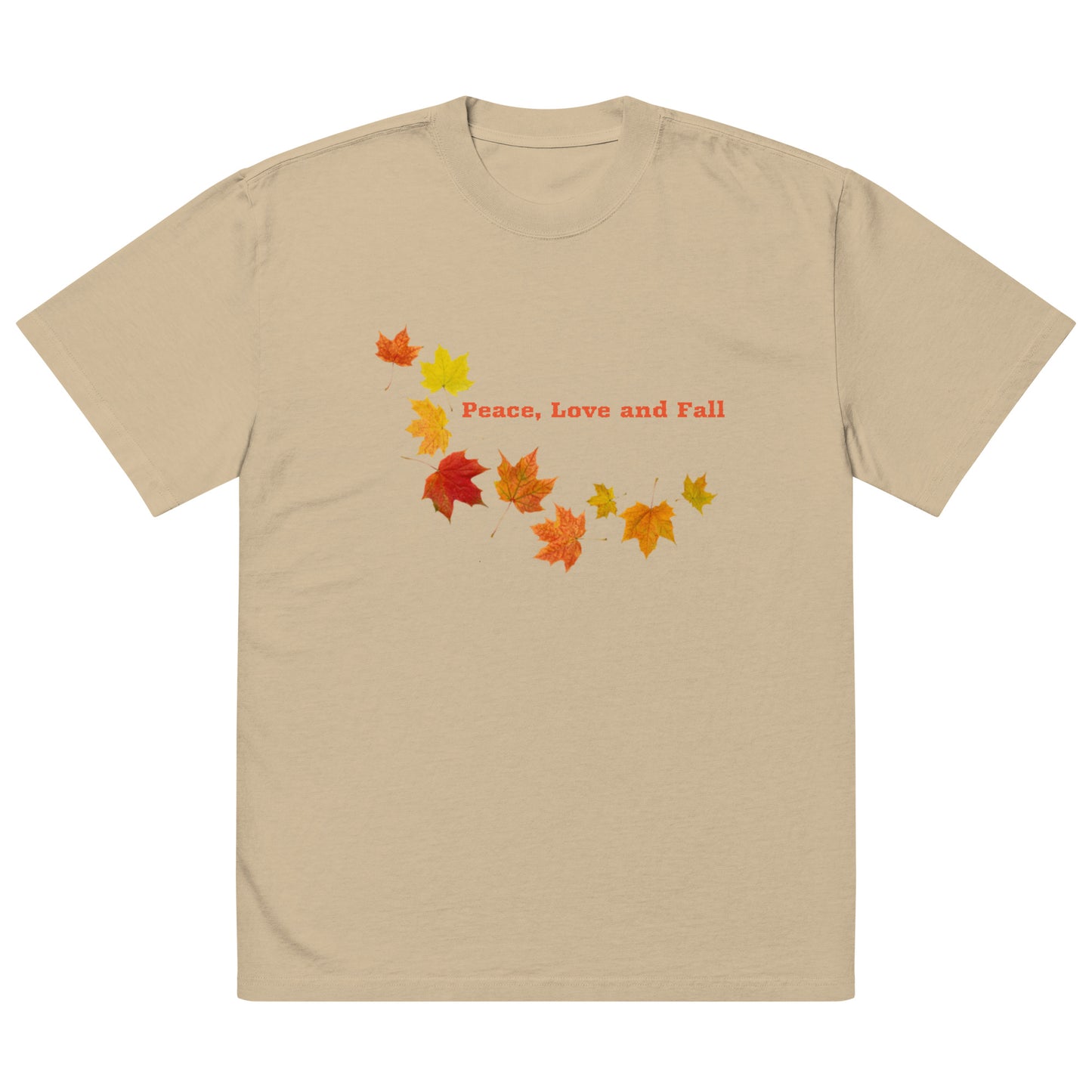 Oversized Peace Love and Fall faded t-shirt