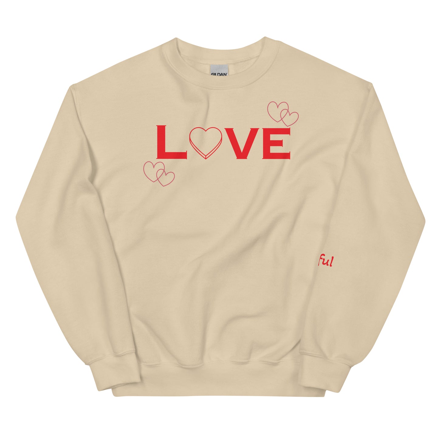 Unisex Peaceful Love Sweatshirt [Red lettering]