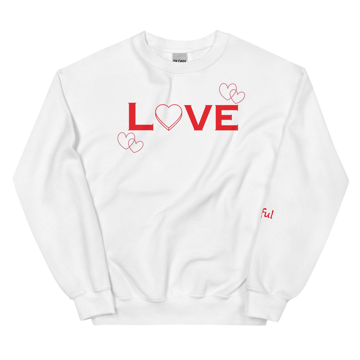 Unisex Peaceful Love Sweatshirt [Red lettering]