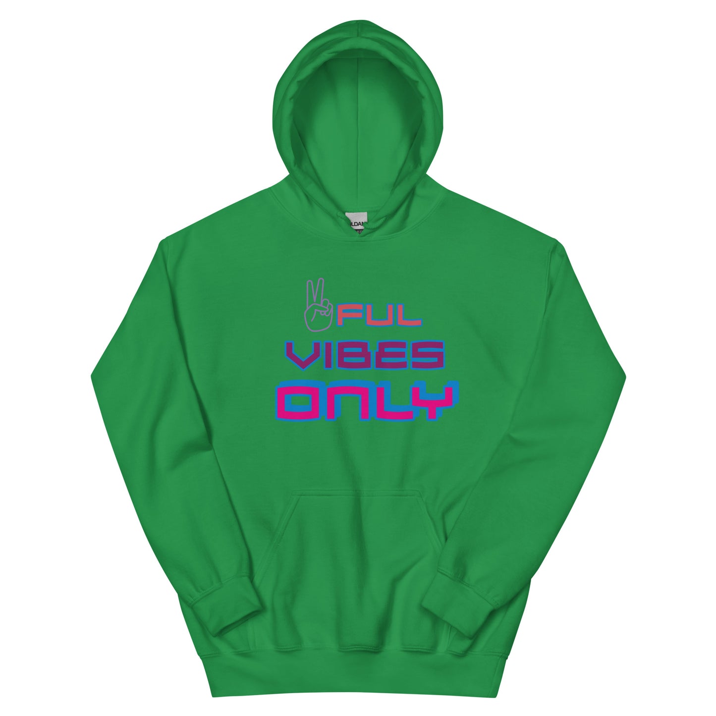 Peaceful Vibes Only (Blue and Purple Lettering) Unisex Hoodie