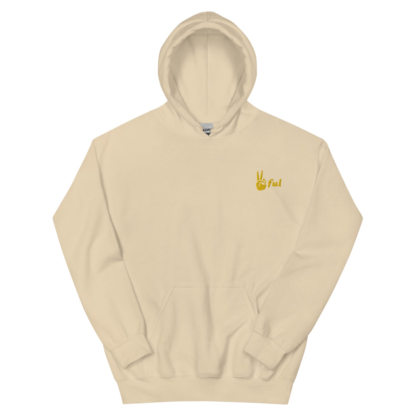 Peaceful Yellow Embroidered Unisex Hoodie