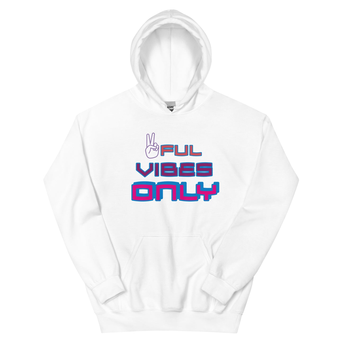 Peaceful Vibes Only (Blue and Purple Lettering) Unisex Hoodie