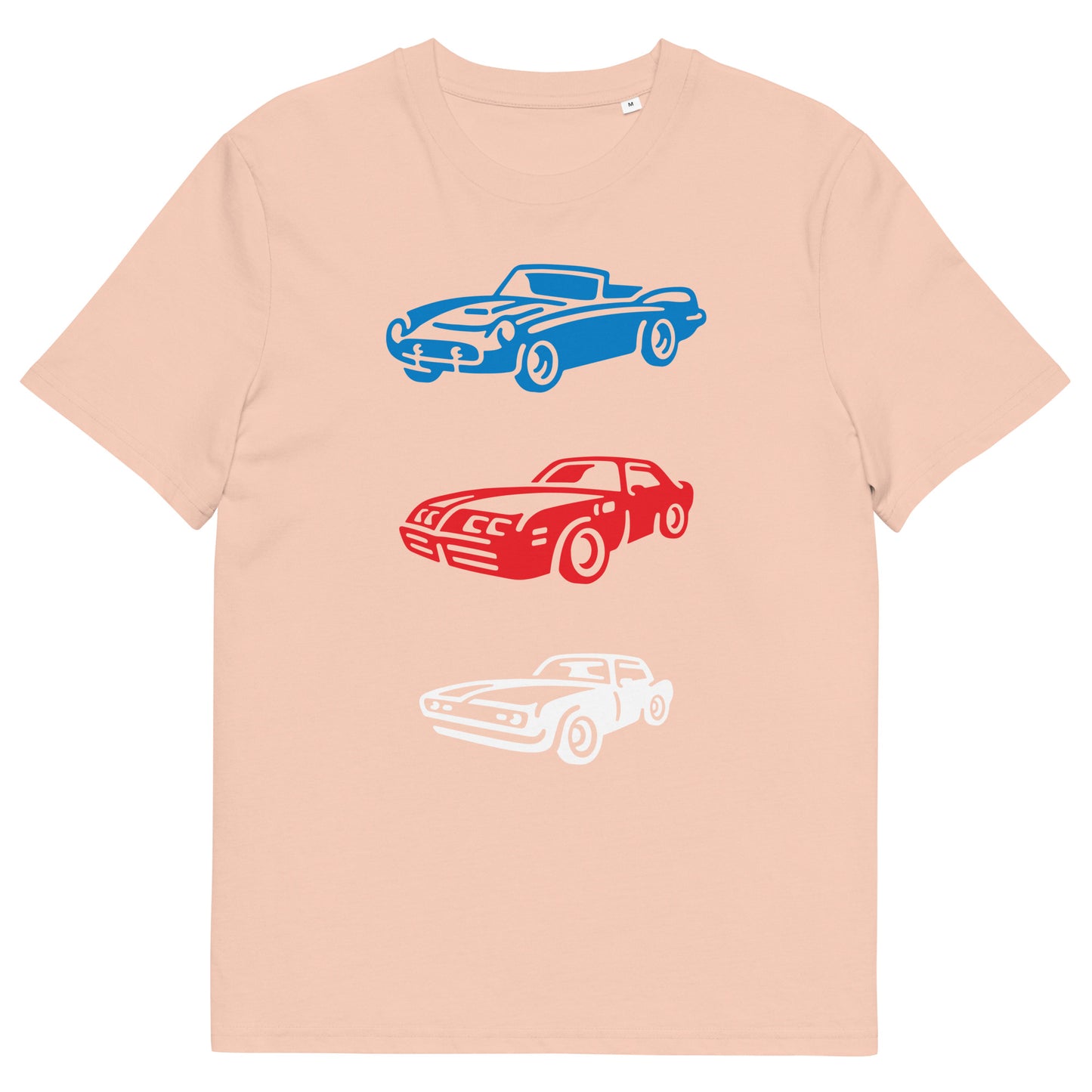 Unisex Red White and Blue Car Organic cotton t-shirt