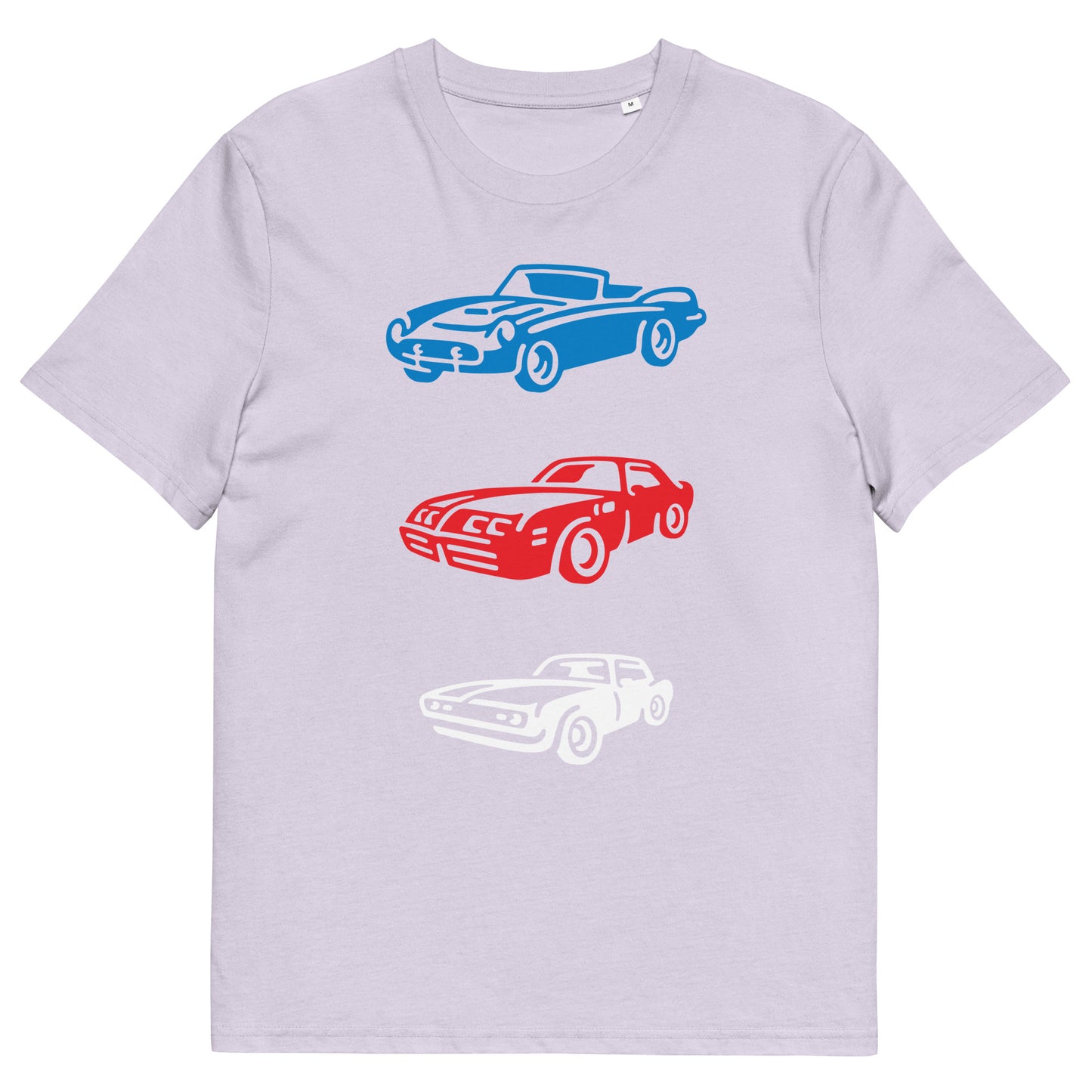 Unisex Red White and Blue Car Organic cotton t-shirt