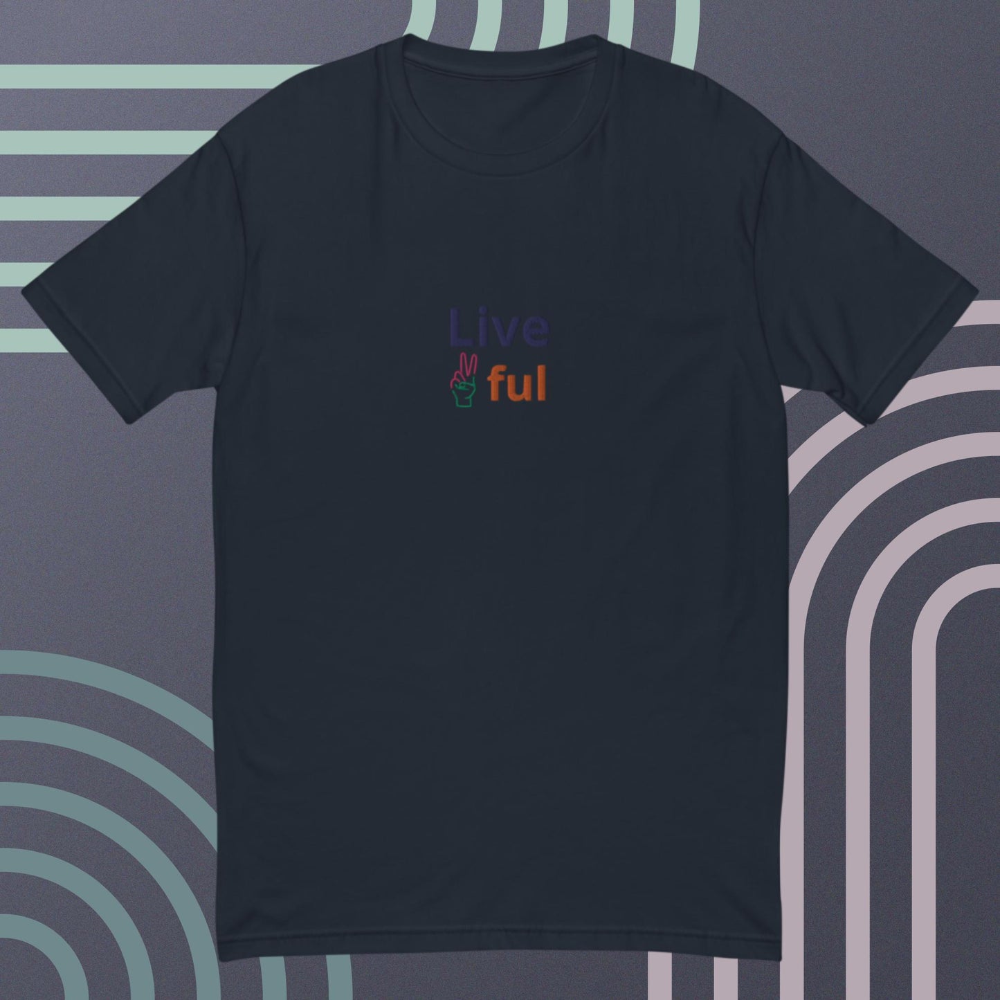 Multicolored "Live ✌️ful" T-Shirt