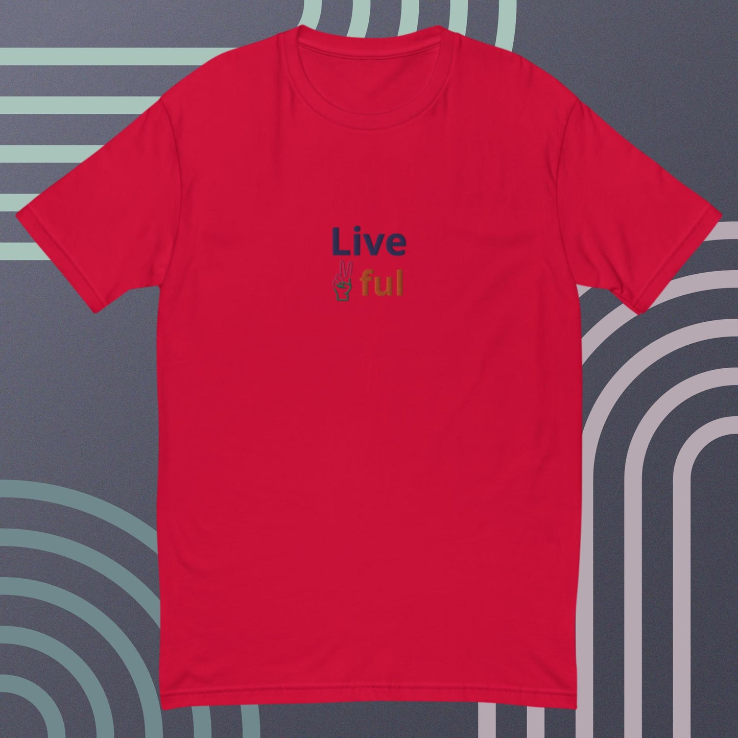 Multicolored "Live ✌️ful" T-Shirt