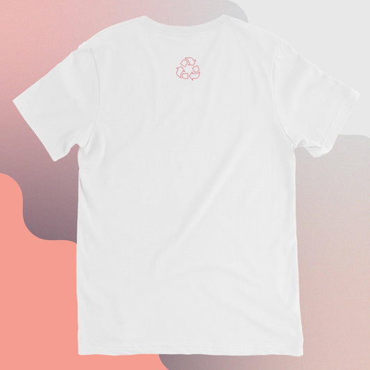 Short Sleeve V-Neck Peaceful Pink T-Shirt S-2XL